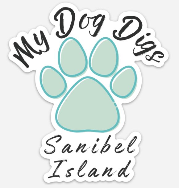 My Dog Digs Sanibel Island Paw Print - Magnet