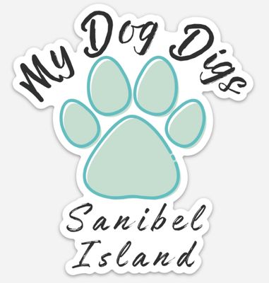 My Dog Digs Sanibel Island Paw Print - Magnet