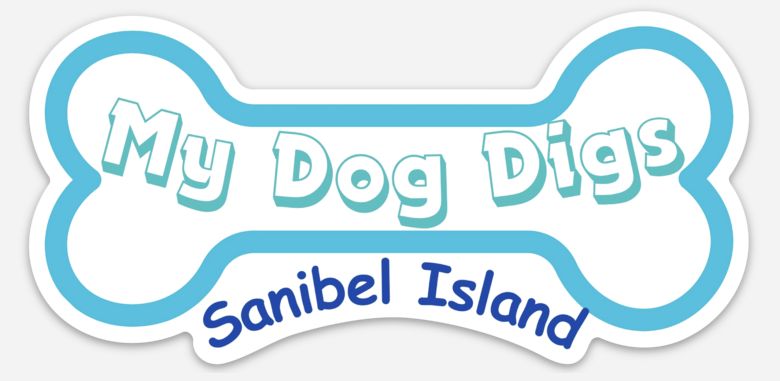 My Dog Digs Sanibel Island Bone - Magnet