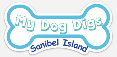 My Dog Digs Sanibel Island Bone - Magnet