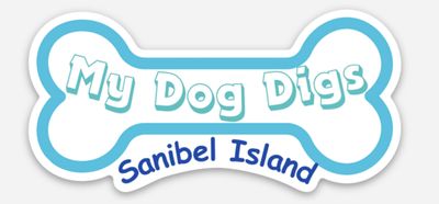 My Dog Digs Sanibel Island Bone - Sticker