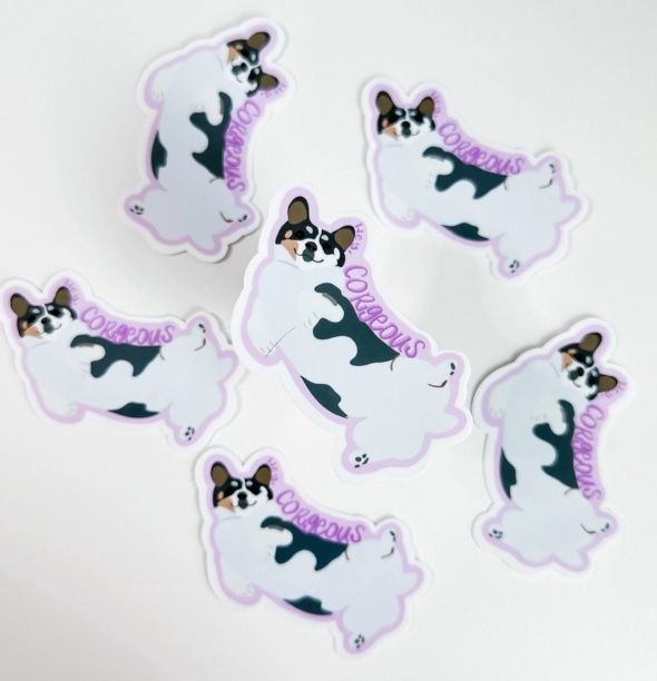 Hey Courgeous Corgi Sticker
