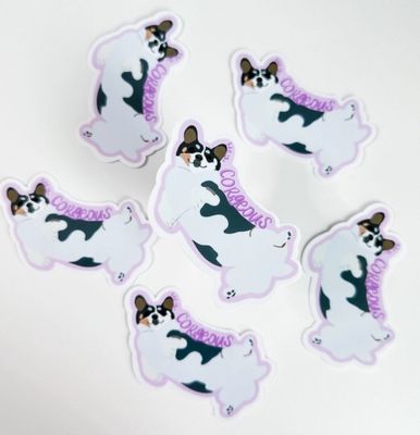 Hey Courgeous Corgi Sticker