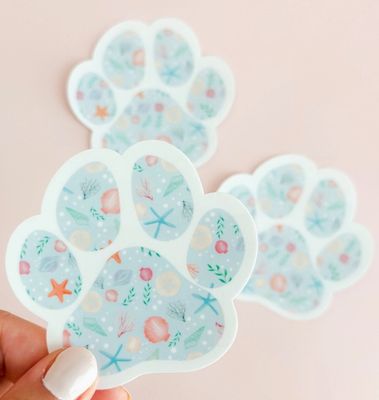 Sea Shell Paw Sticker