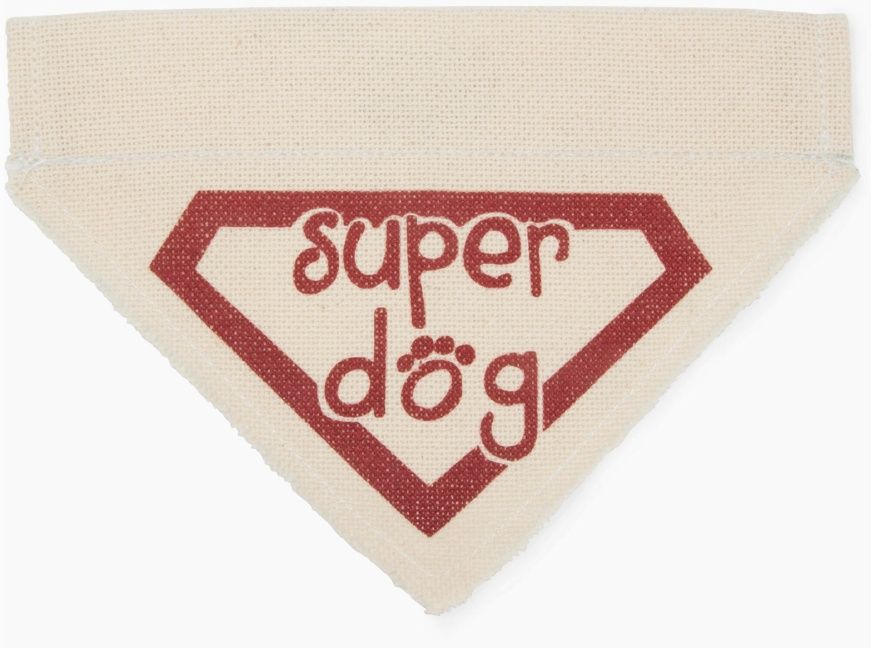 Super Dog - 7&quot; X 5&quot; Canvas Slip On Pet Bandana