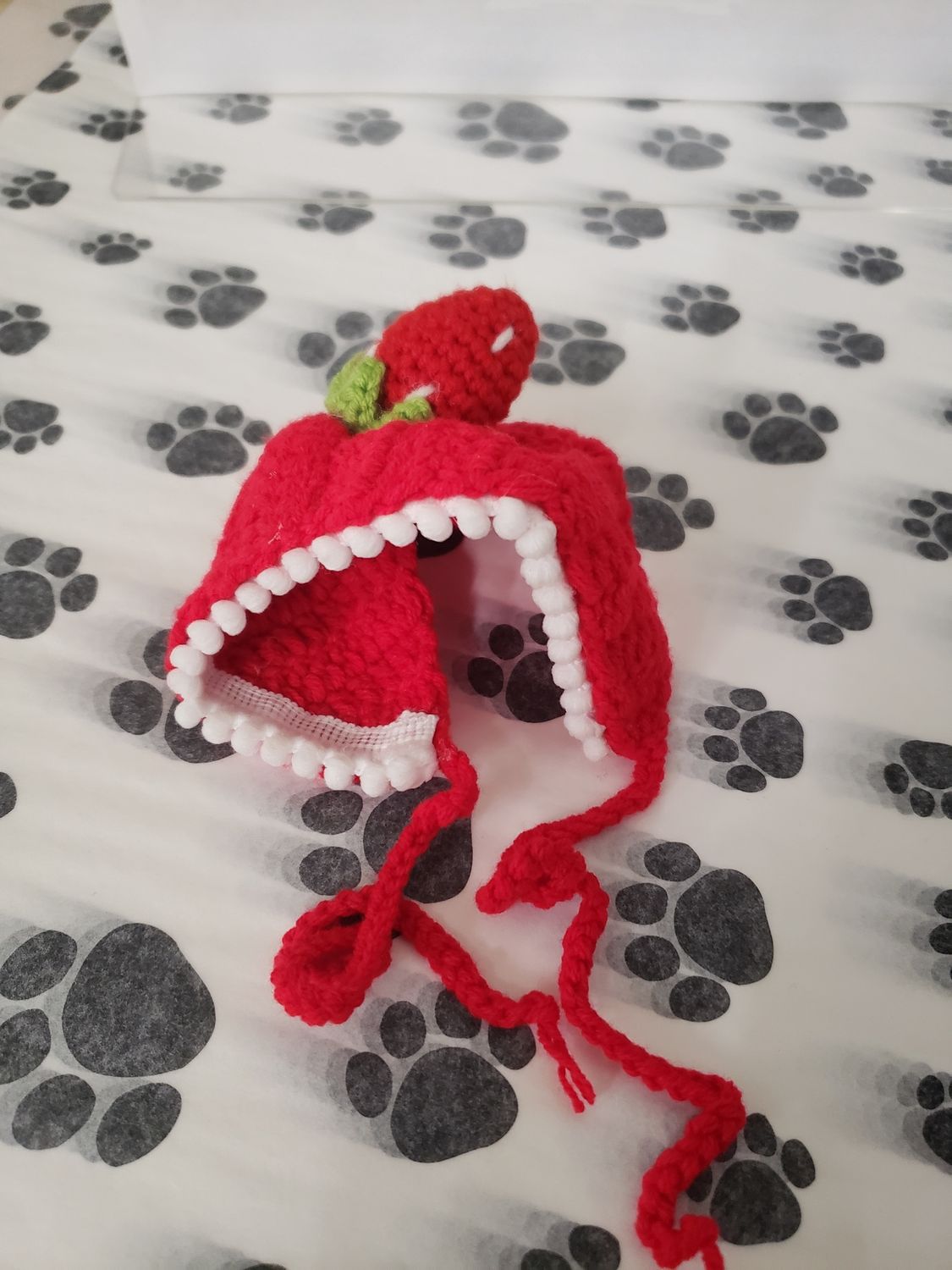 Crochet Strawberry Cat Hat