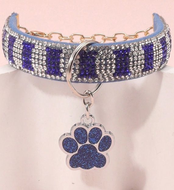 Rhinestone Paw Pendant Necklace