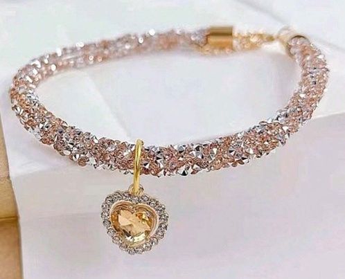 Amber Rhinestone Pet Necklace