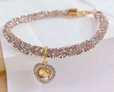 Amber Rhinestone Pet Necklace