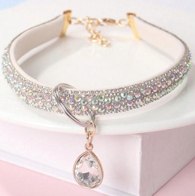 Opalescent Rhinestone Pet Necklace