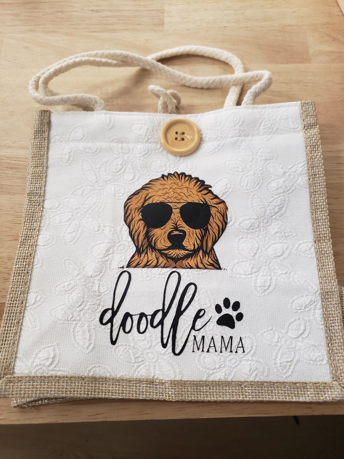 Doodle Mama Linen Tote Bag