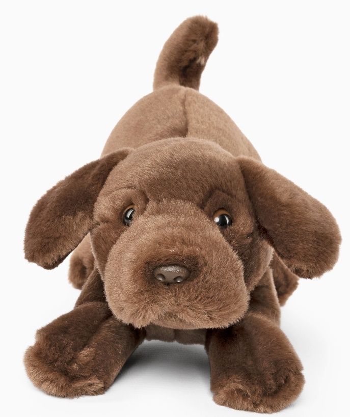 Playful Chocolate Lab Plush Toy