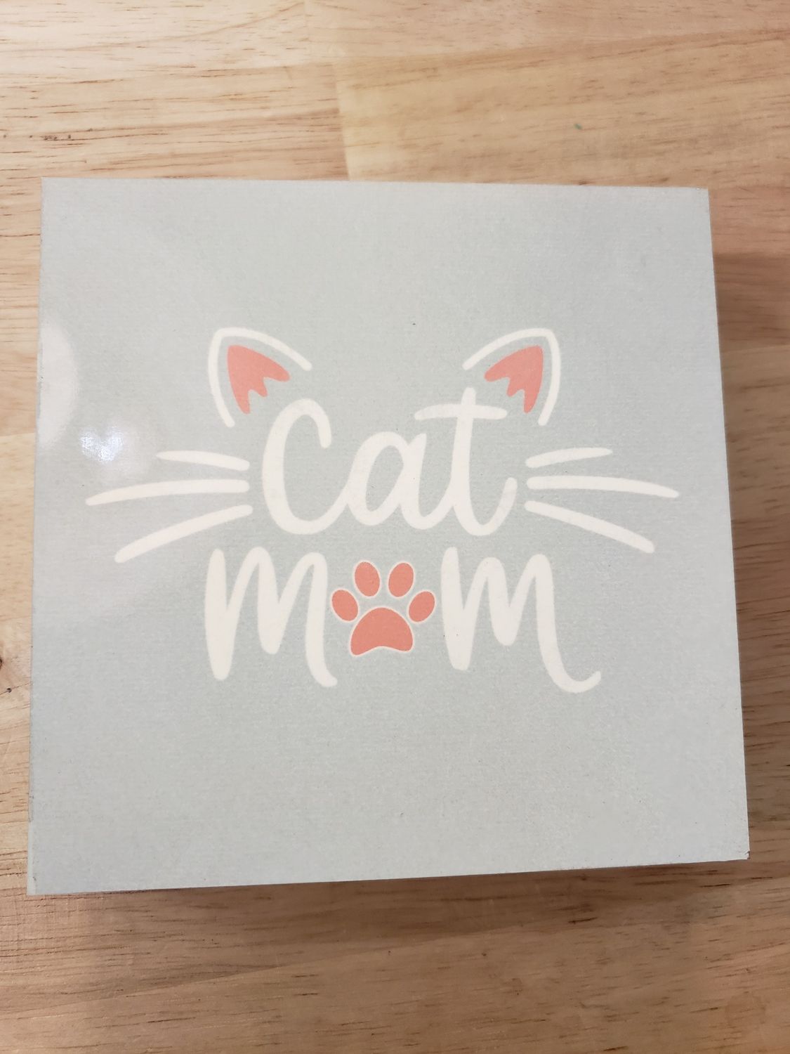 Cat Mom Block Sign