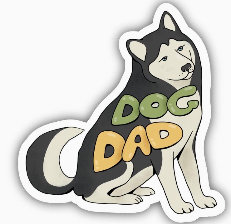 Dog Dad Lettering Sticker