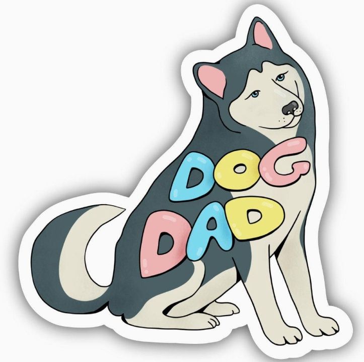 Dog Dad Multicolor Sticker