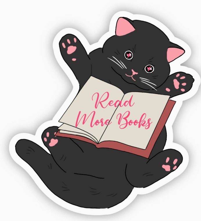 Read More Books Cute Anime Cat Sticker