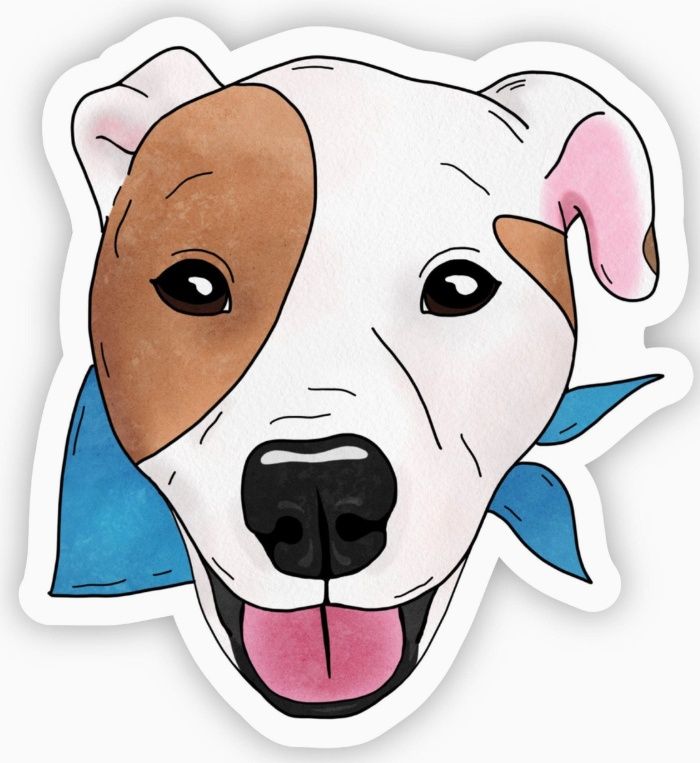 Dog with Blue Bandana Sticker