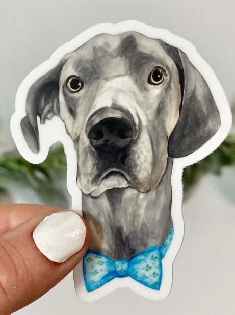 Great Dane with Bow Tie Sticker