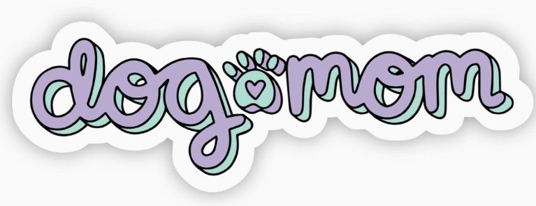 Dog Mom Purple Lettering Sticker
