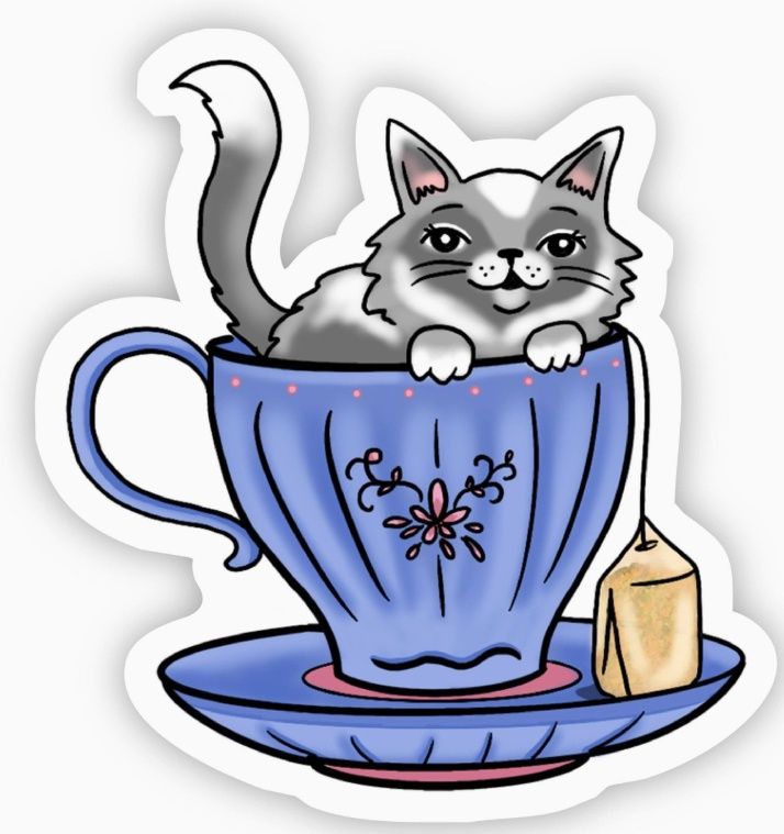 Cat Tea Sticker