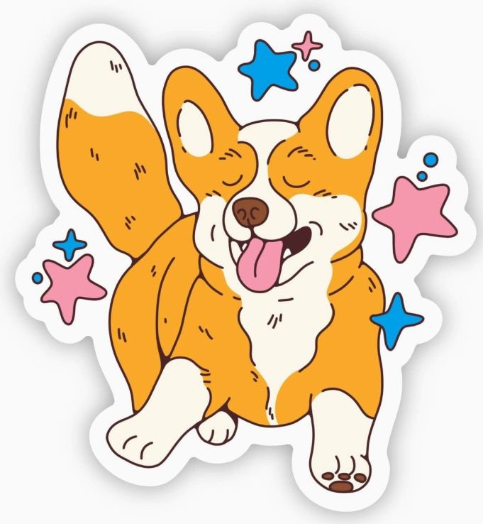 Happy Corgi Dog Sticker