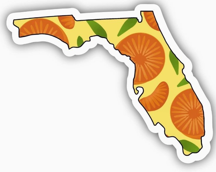 Florida Orange &amp; Yellow Fruit Sticker