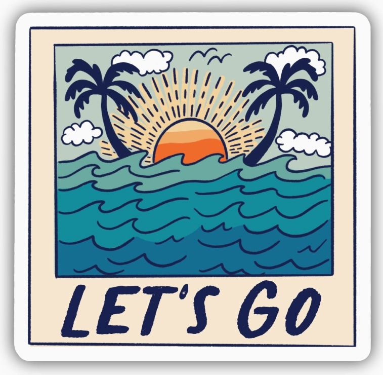 Let&#39;s Go Tropical Travel Sticker