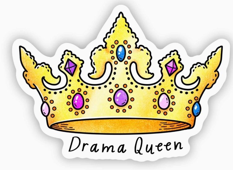 Drama Queen Gold Crown Sticker
