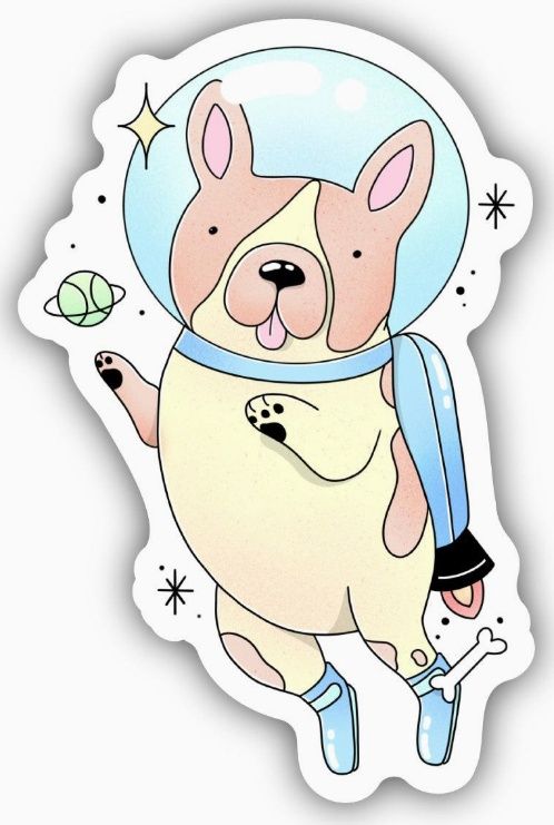 Cute Space Dog Astronaut Sticker