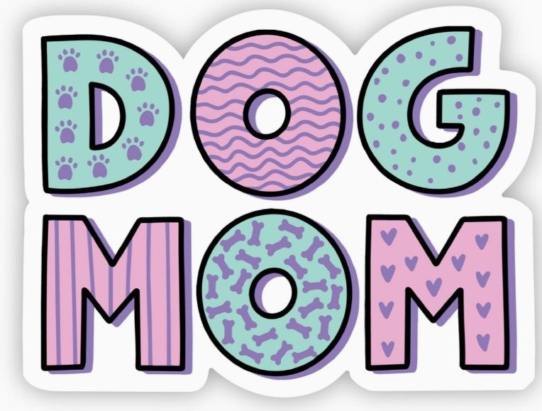 Dog Mom Green and Pink Sticker