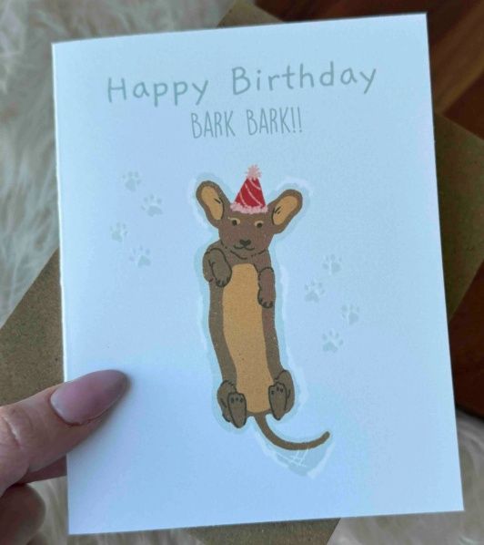 Happy Birthday (Bark Bark) Wiener Dog Card