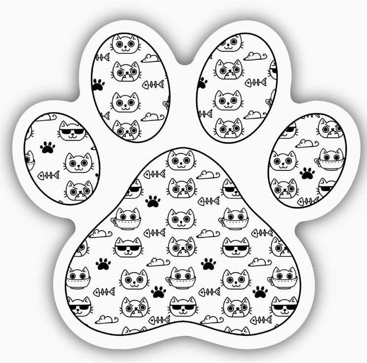 Cat Pattern Paw Print Sticker