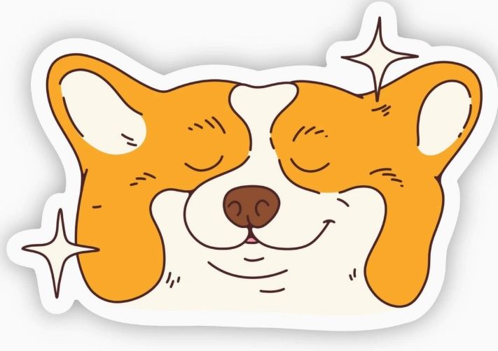 Smiling Corgi Dog Sticker