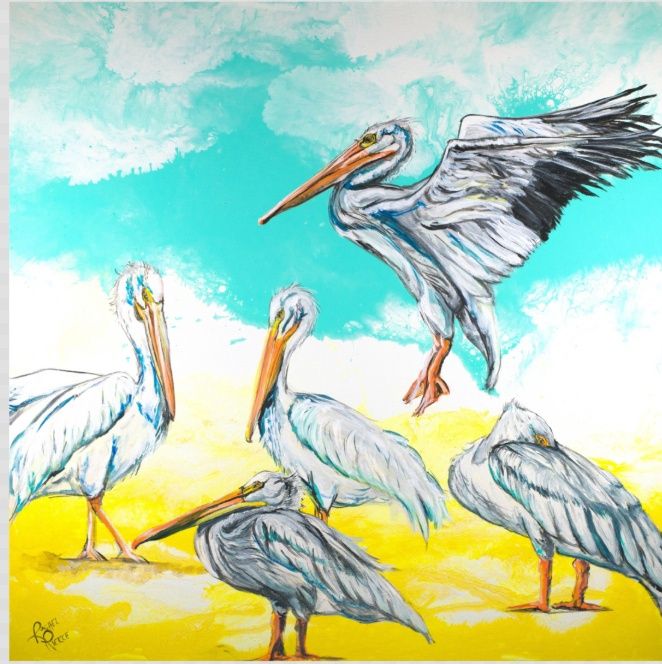 Rachel Pierce Vinyl Sticker, Design: Ding Pelicans