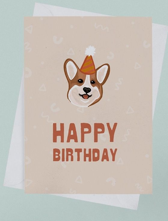 Corgi Birthday Card