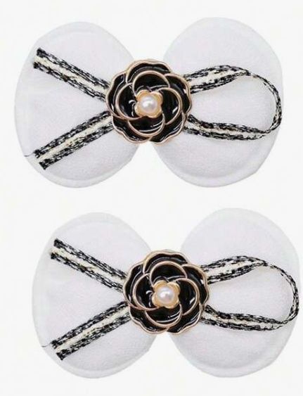 Pet Fashion Hair Clips, Design: White Bow