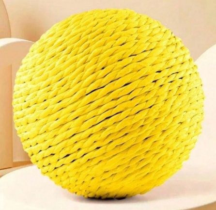 Sisal Rope Ball Cat Toy 10cm, Colour: Yellow