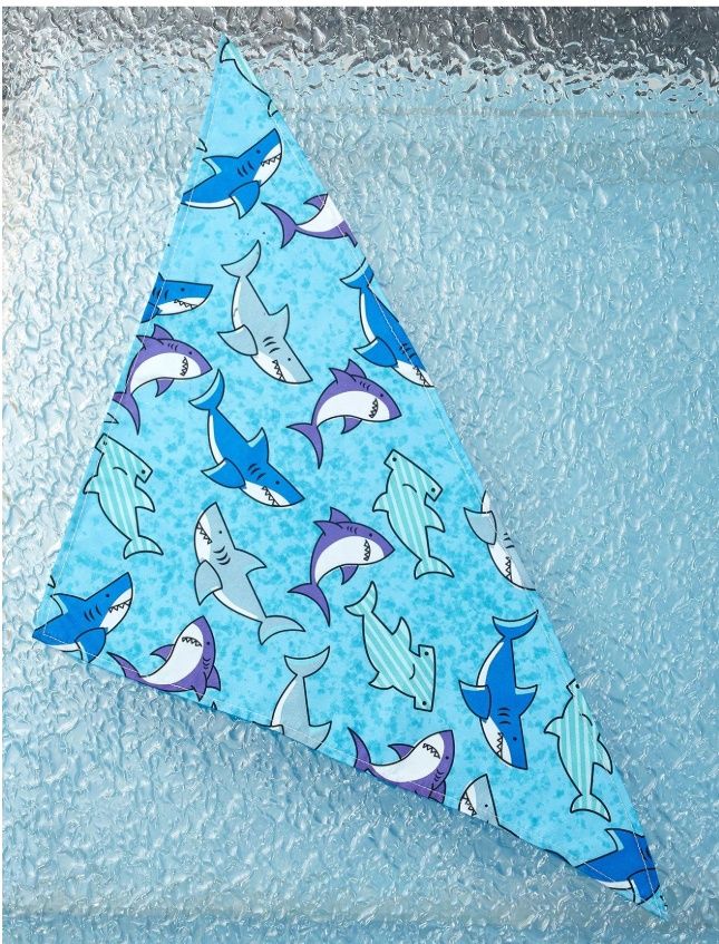 Ocean Themed Dog Bandana, Design: Shark