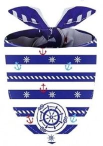 Nautical Dog Bandana, Design: Striped Anchors