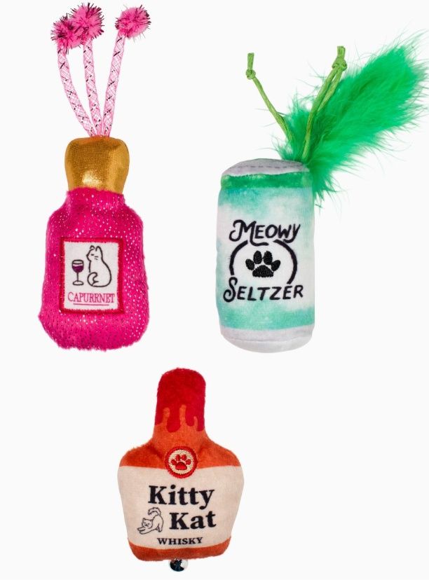Kitten My Drink On Cat Toy Set of 3