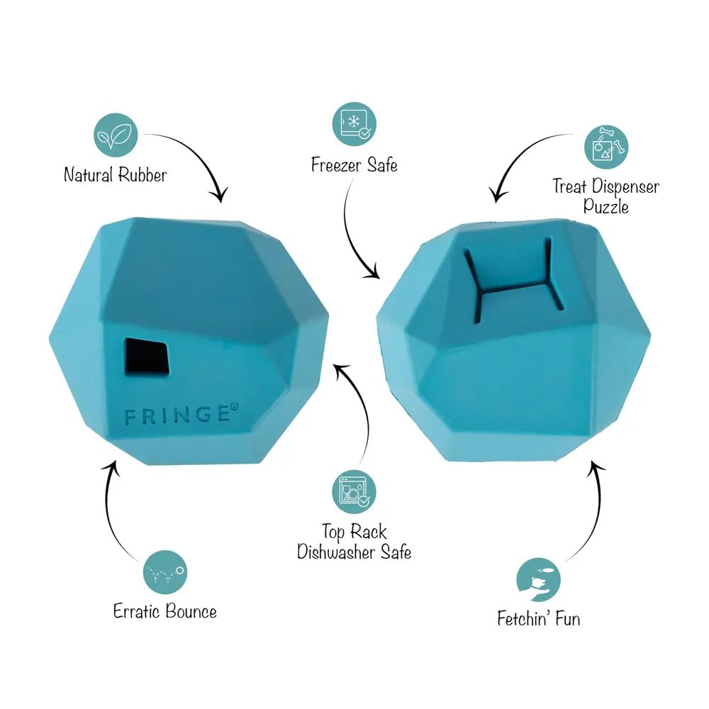 Having A Ball - Rubber Dog Toy, Colour: Blue