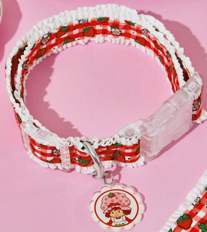 Strawberry Shorcake Cat Collar, Size: M