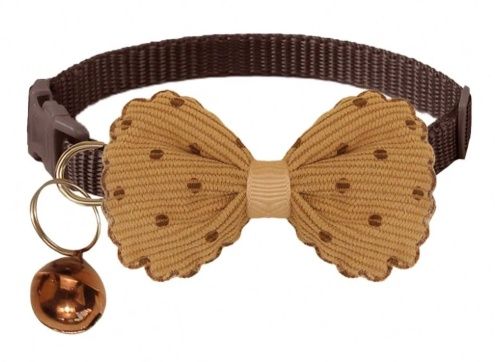 Bowknot Cat Collar, Design: Brown Bow