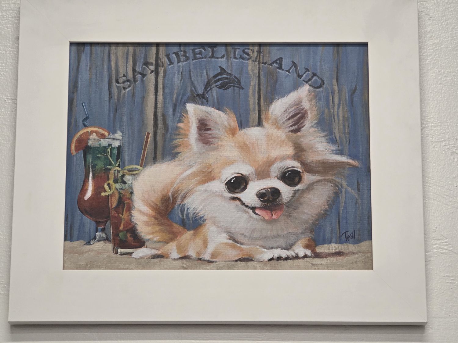 Adrian Teal Chihuahua Original &quot;Happy Hour&quot;