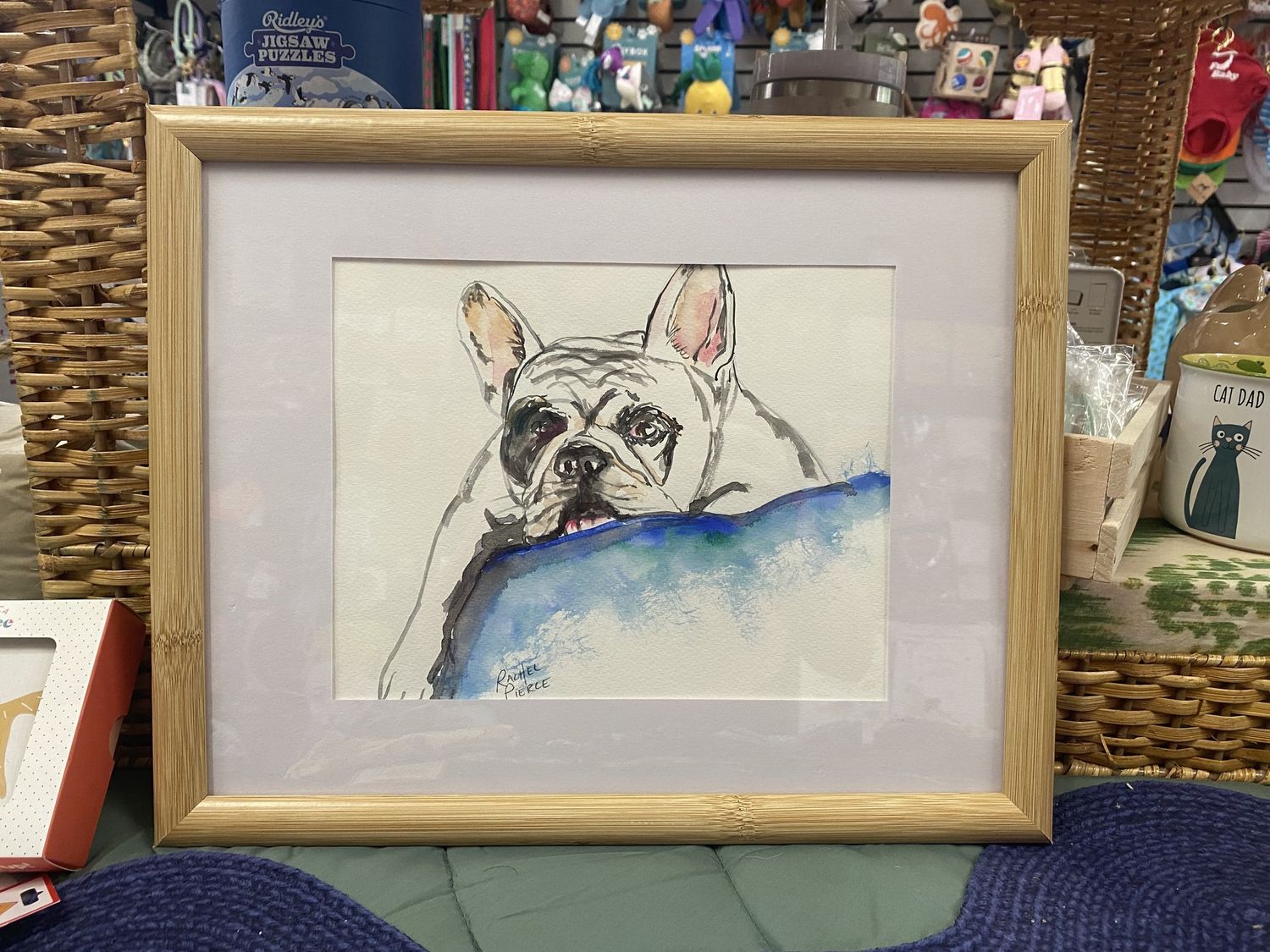 Lazy Bull Watercolor Original Watercolor