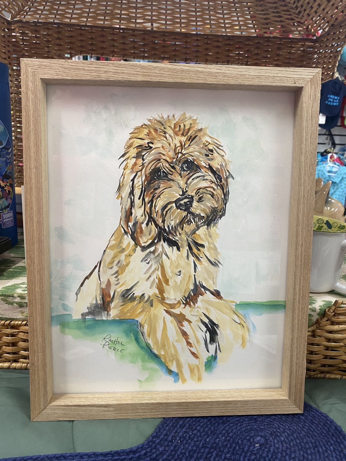 Tan Goldendoodle Watercolor Original