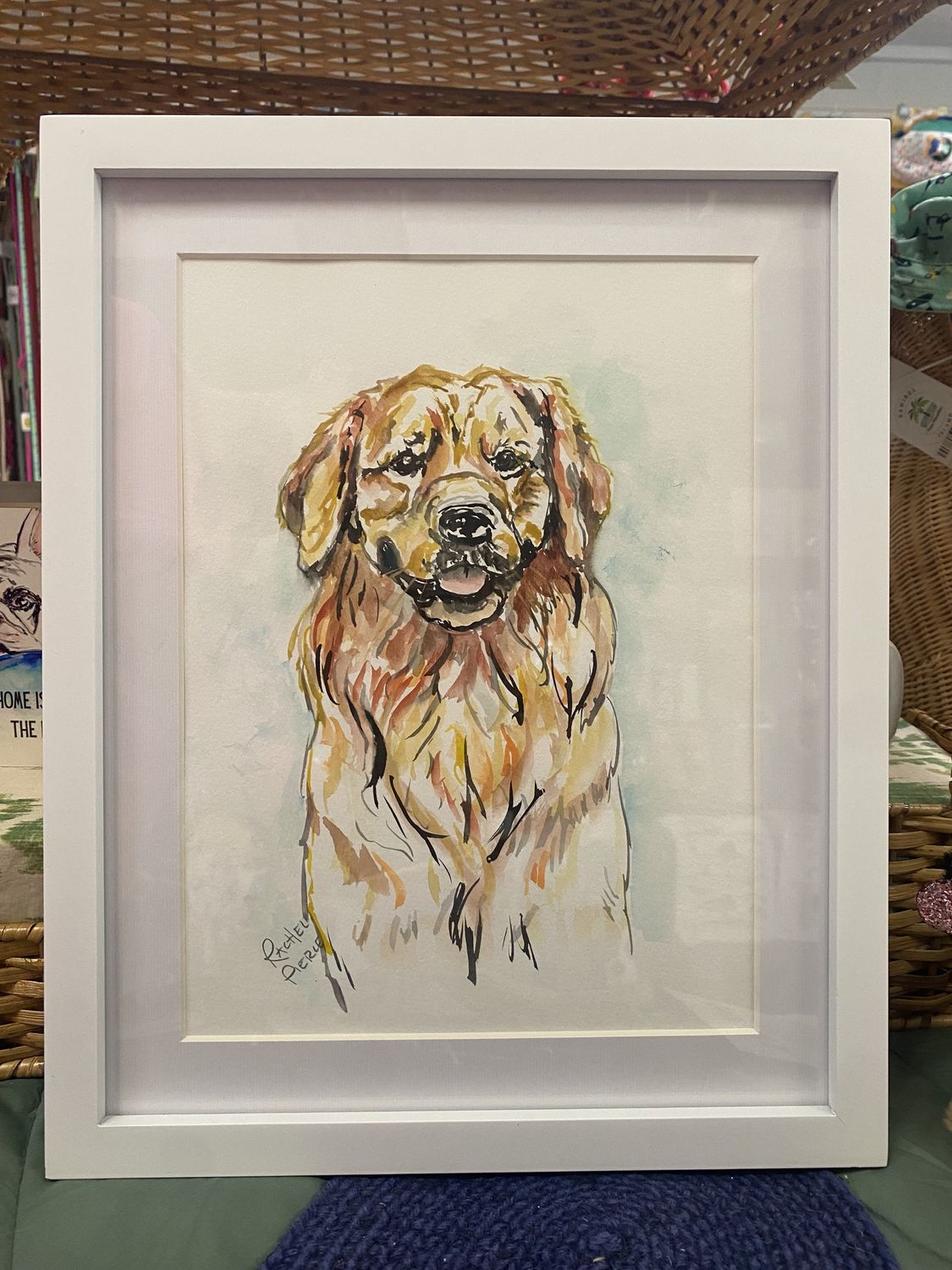 Happy Golden Retriever Original Watercolor