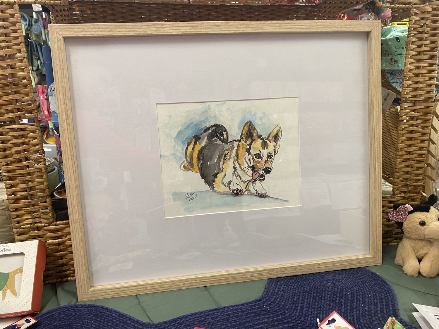 Leaping Corgi Original Watercolor