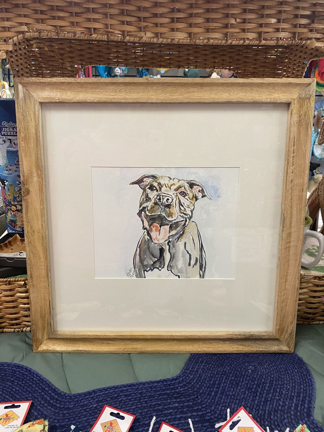 Happy Pittie Original Watercolor