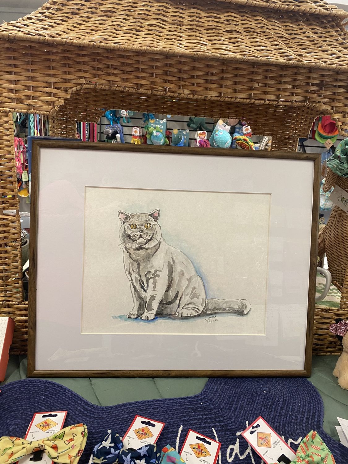 Grey Cat Original Watercolor
